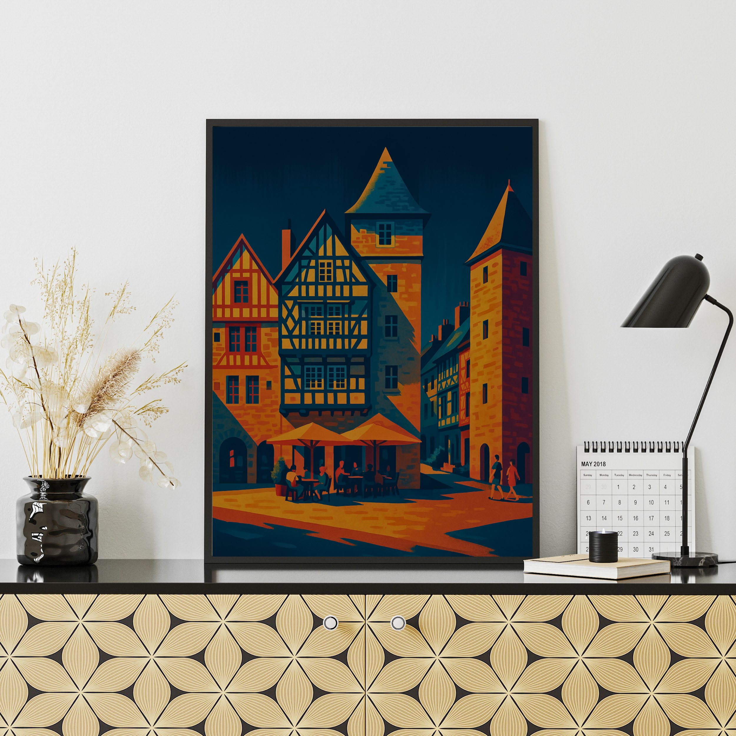 Affiche Tréguier – Cathédrale et charme breton