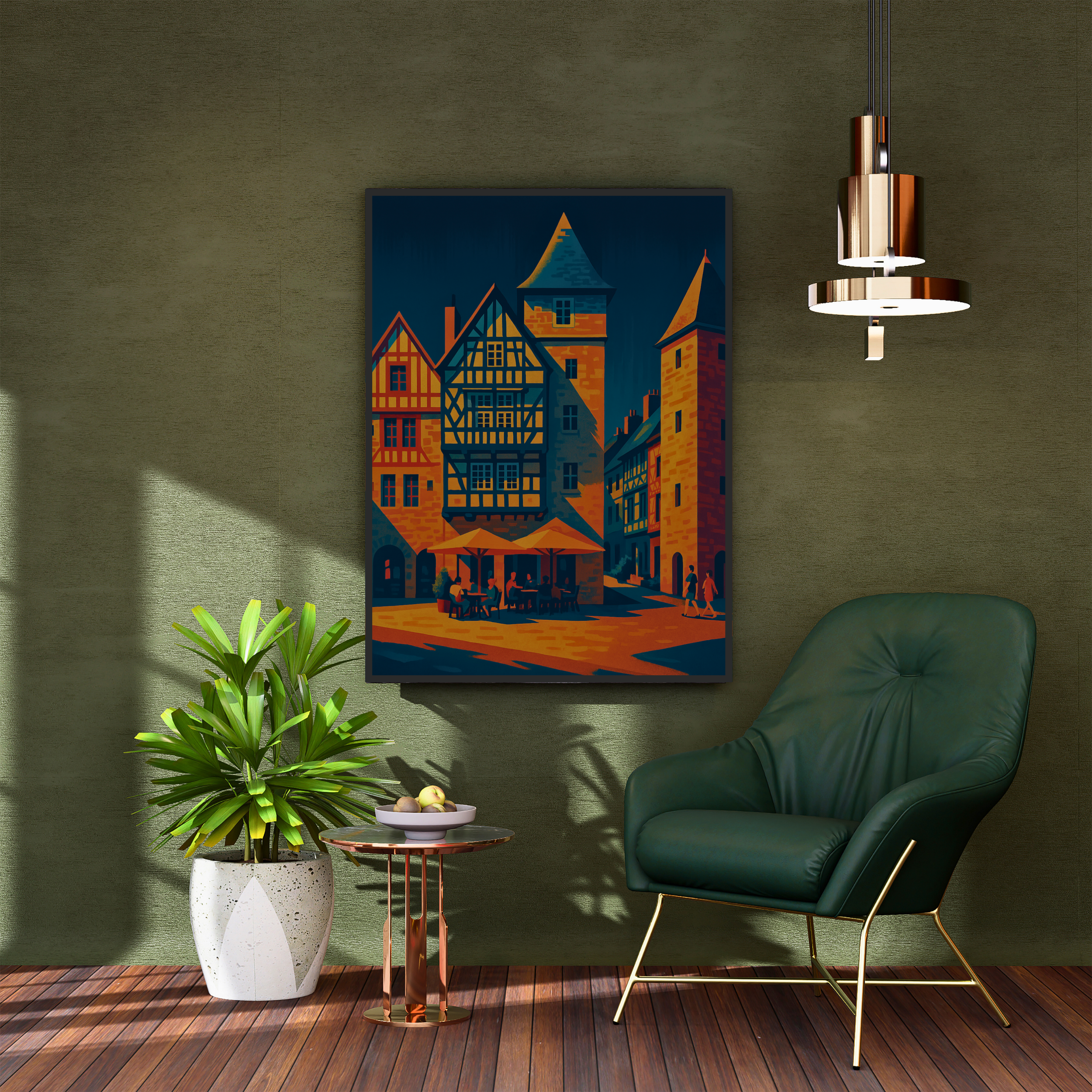 Affiche Tréguier – Cathédrale et charme breton