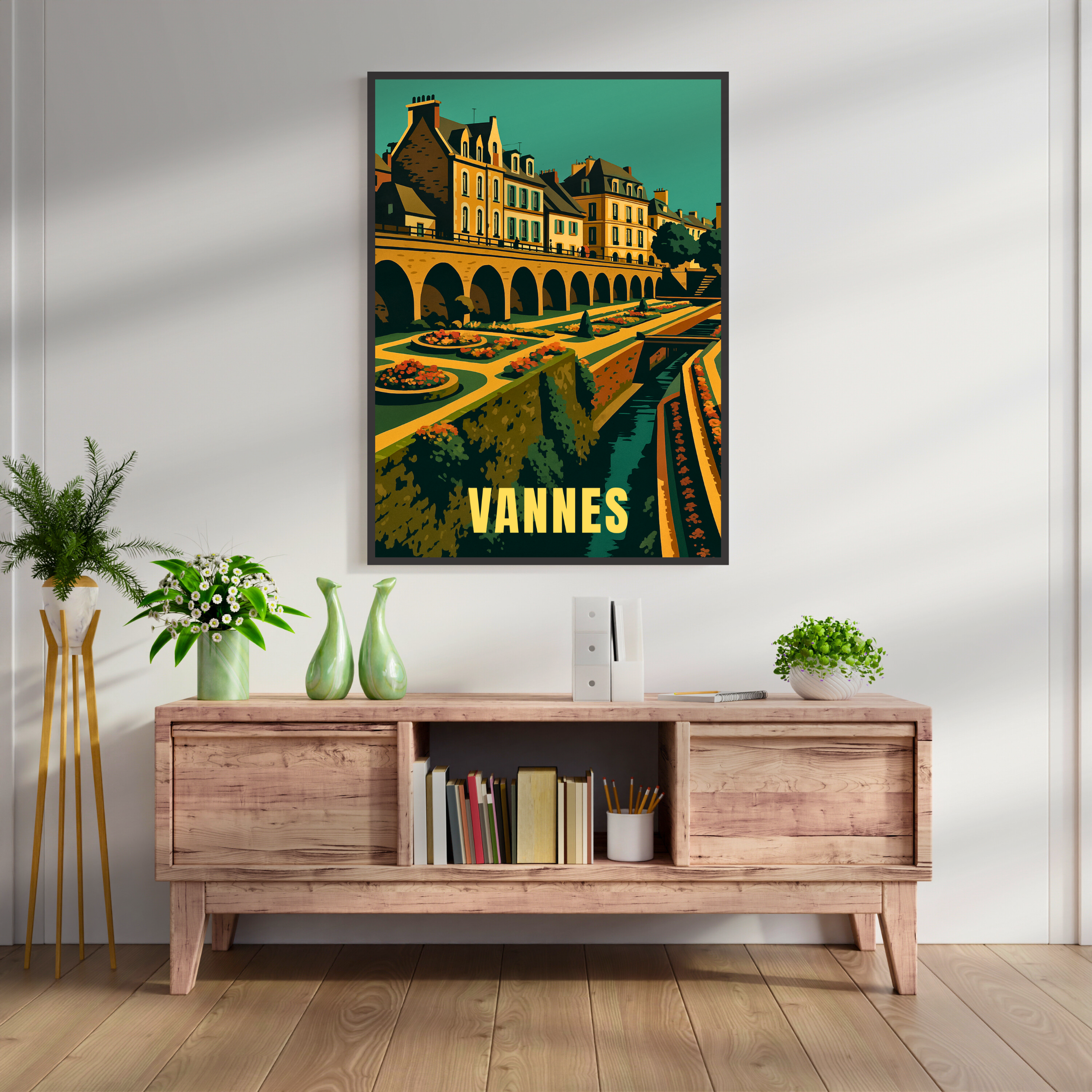 Affiche Vannes – Remparts, charme et air breton